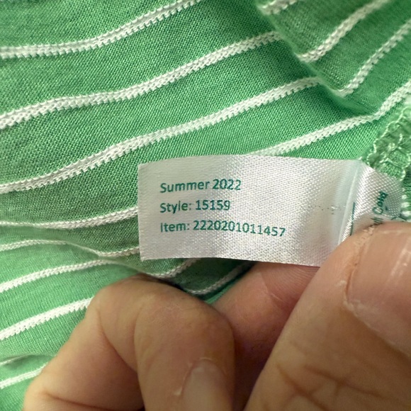 MARINE LAYER Green and White Lydia Textured Striped Tank Top Size XL - Picture 11 of 16